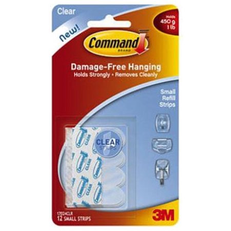 3M 3M 17024CLR Command Clear Small Refill Strips; Pack -12 154963